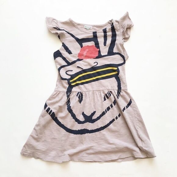 Little PAUL & JOE gray bunny print dress EUC 10A - Picture 1 of 2